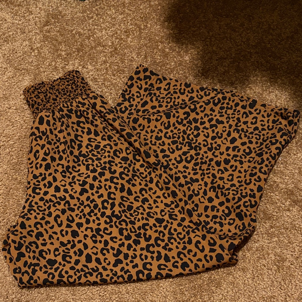 Sienna Sky Black and Brown Leopard Print Pants